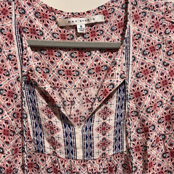 Max Studio Peasant Boho Blouse Womens Size Medium Spring 2024 - Picture 3 of 4